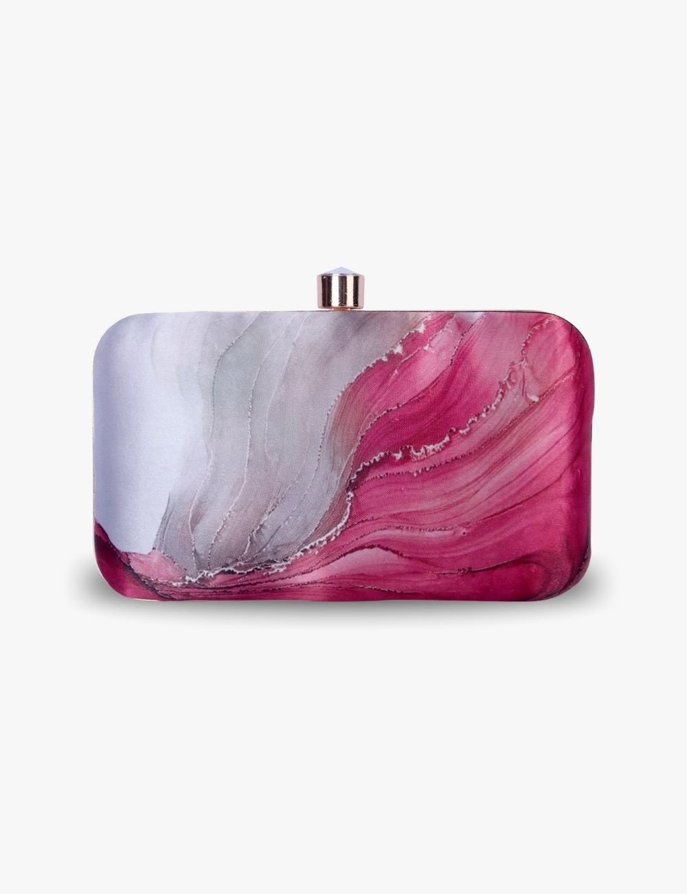 Abstract Print Clutch – Cinched Woven Design with Adjustable Strap for Formal Events and Parties