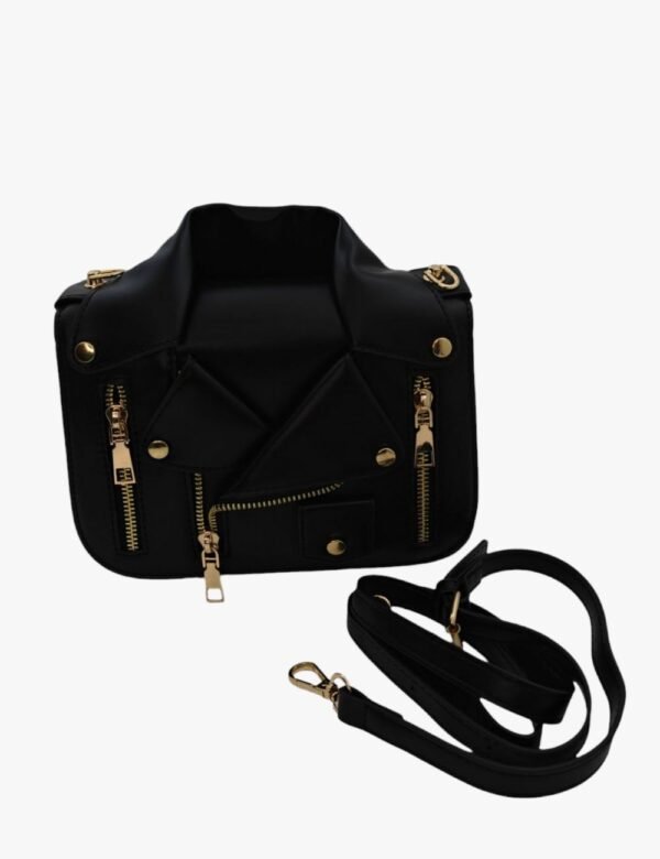 Moto Chic Black Jacket Crossbody Bag - Image 3