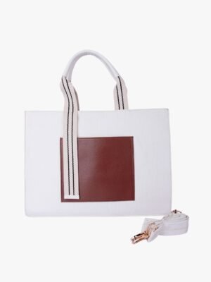 Office Tote Bag – Spacious Design with Bold Contrast Pocket
