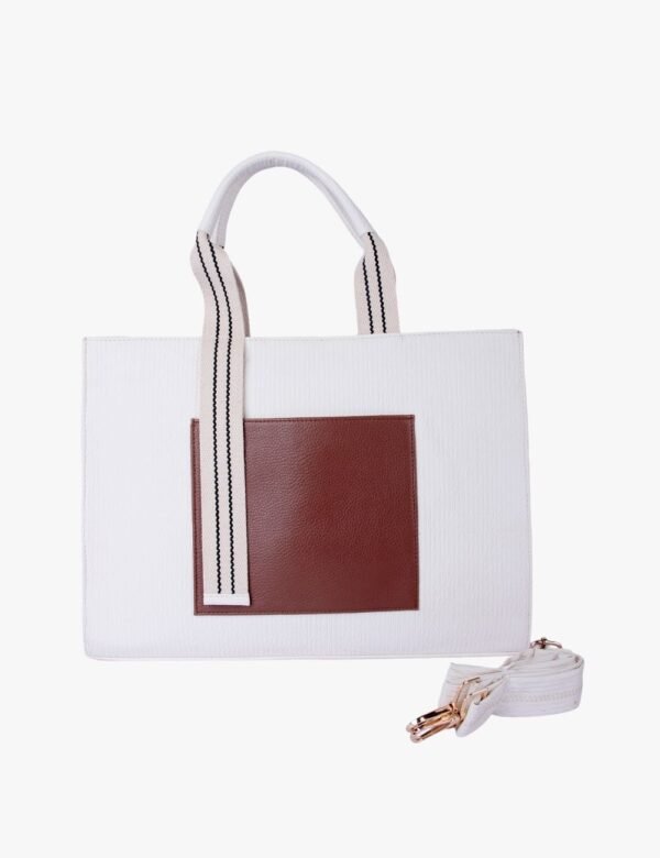 Office Tote Bag – Spacious Design with Bold Contrast Pocket