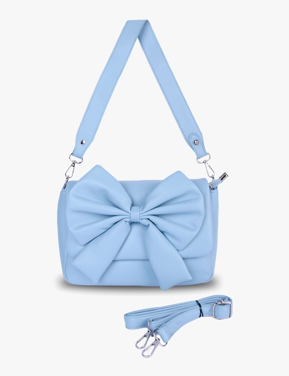 Fashion Shoulder Bag – Soft Faux Leather with Bold Bow Accent