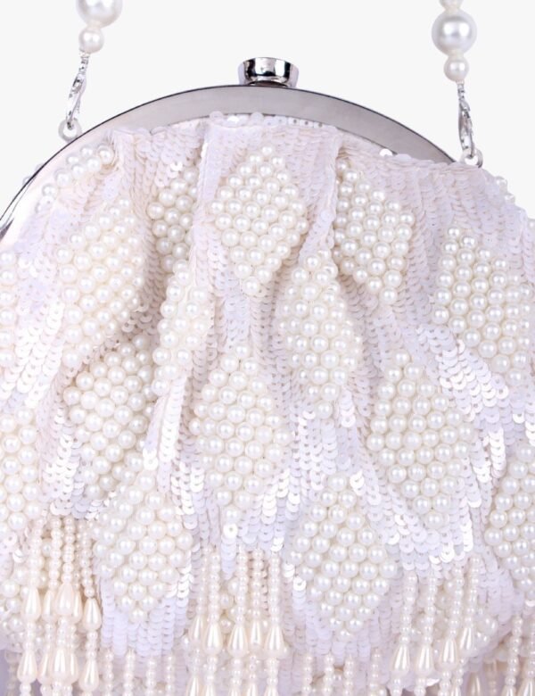 Pearl Beaded Clutch Bag - Image 3