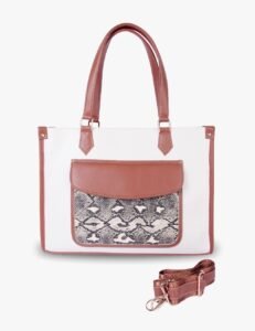 Snake Print Tote Bag – Spacious Handbag with Dual Handles, Laptop Slot, and Animal Print Design